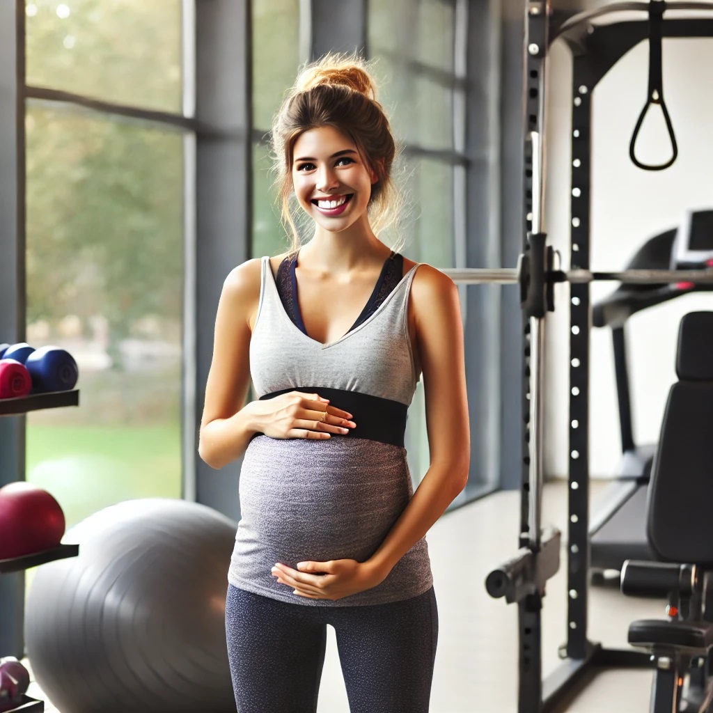 mujer entrenando embarazo